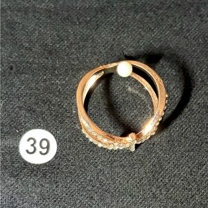 Rose Gold Women's Ring with Pearl Accent